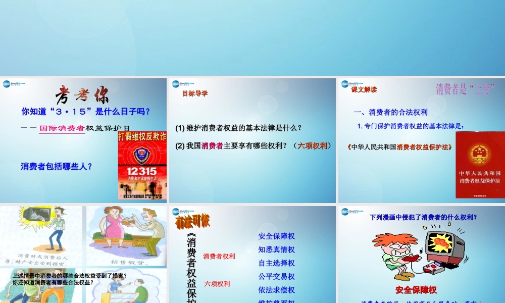 八年级政治下册 7.3 维护消费权课件 粤教版 课件
