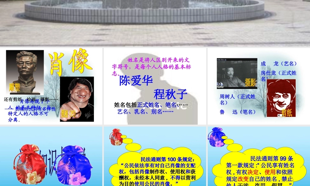 八年级政治上册 肖像和姓名中的权利 人教新课标版 课件