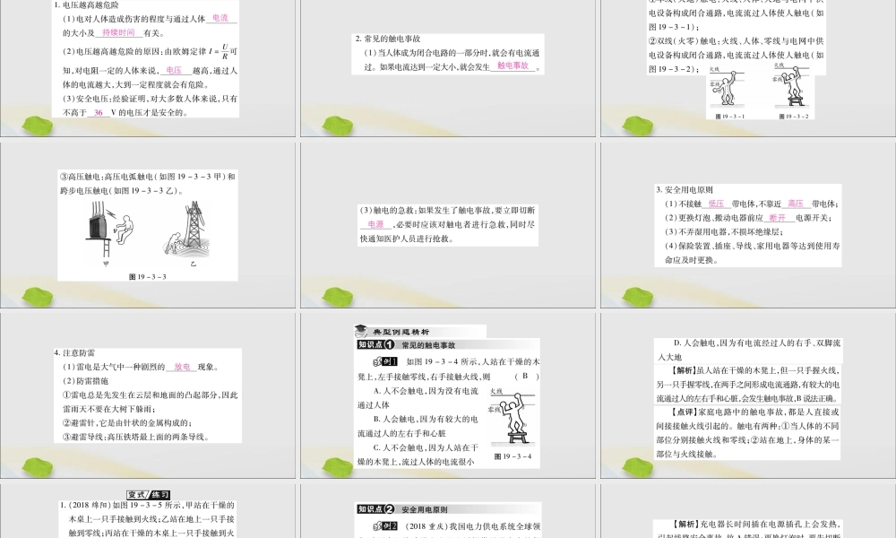 九年级物理全册 第十九章 生活用电 第3节 安全用电课件 (新版)新人教版 课件