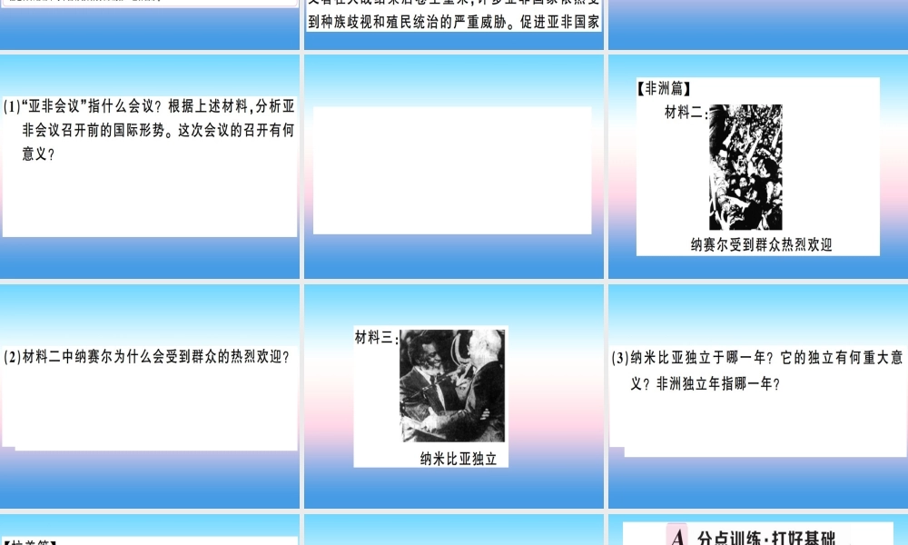 九年级历史下册 第五单元 冷战和美苏对峙的世界 第19课 亚非拉国家的新发展习题课件 新人教版 课件