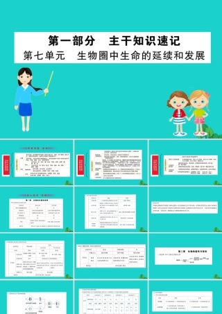 八年级生物下册 期末抢分必胜课 第一部分 主干知识速记 第七单元 生物圈中生命的延续和发展课件(新版)新人教版 课件