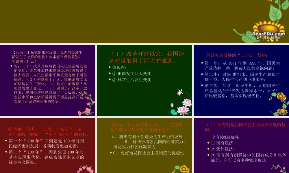 九年级政治造福人民的经济制度 课件