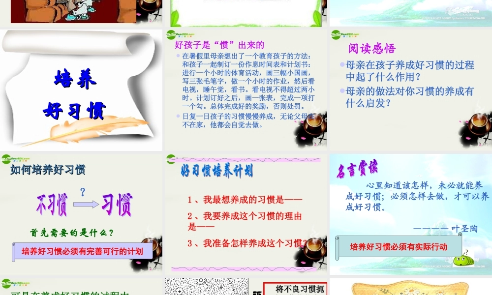 八年级政治上册 (好习惯受用一生)课件1 苏教版 课件