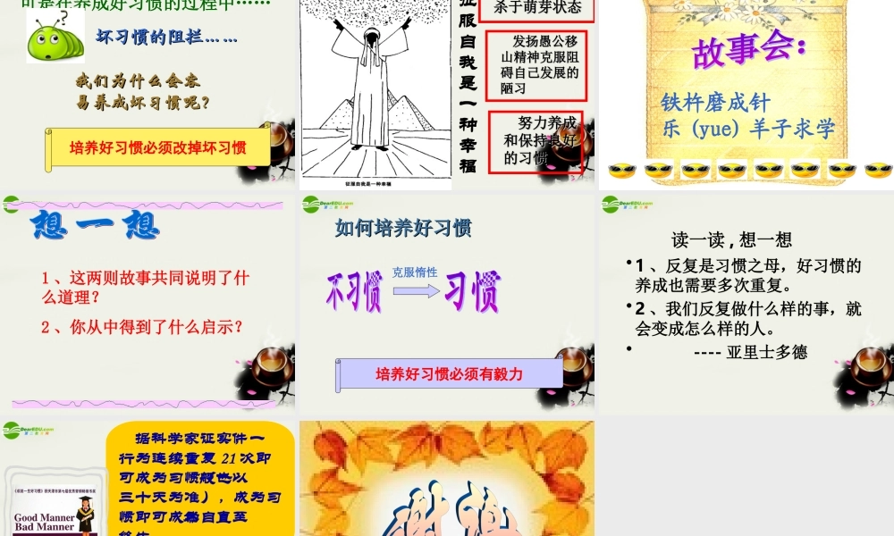 八年级政治上册 (好习惯受用一生)课件1 苏教版 课件