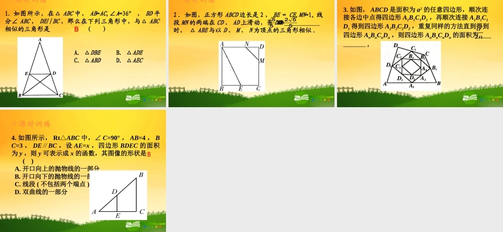 九年级数学中考专题(空间与图形)—第十四讲(相似图形(二))课件(北师大版) 九年级数学中考专题课件-空间与图形(共18套)北师大版