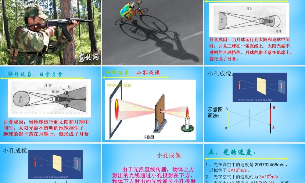 八年级物理上册 4.1 光的传播课件 (新版)新人教版 课件