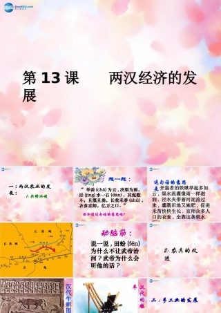 中学七年级历史上册(第13课 两汉经济的发展)课件 新人教版 学案