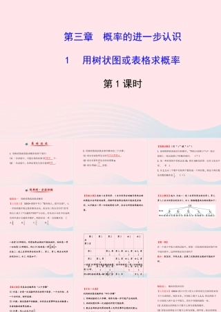 九年级数学上册 第三章 概率的进一步认识  1用树状图或表格求概率(第1课时)习题课件 (新版)北师大版 课件
