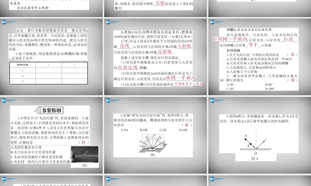 中学八年级物理上册 4.2 光的反射课件 (新版)新人教版 课件
