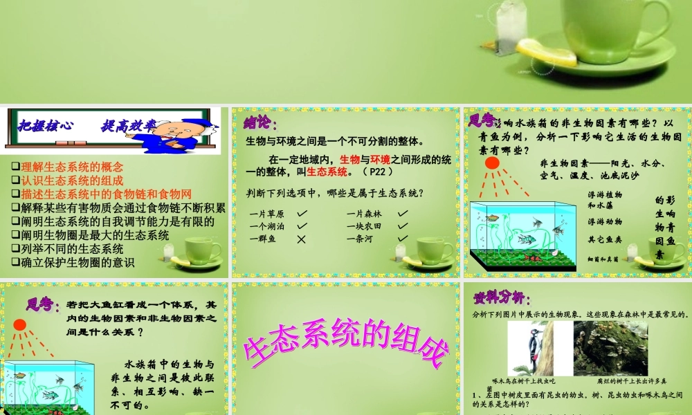 七年级生物上册 1.2.2 生物与环境组成生态系统课件3 (新版)新人教版 课件