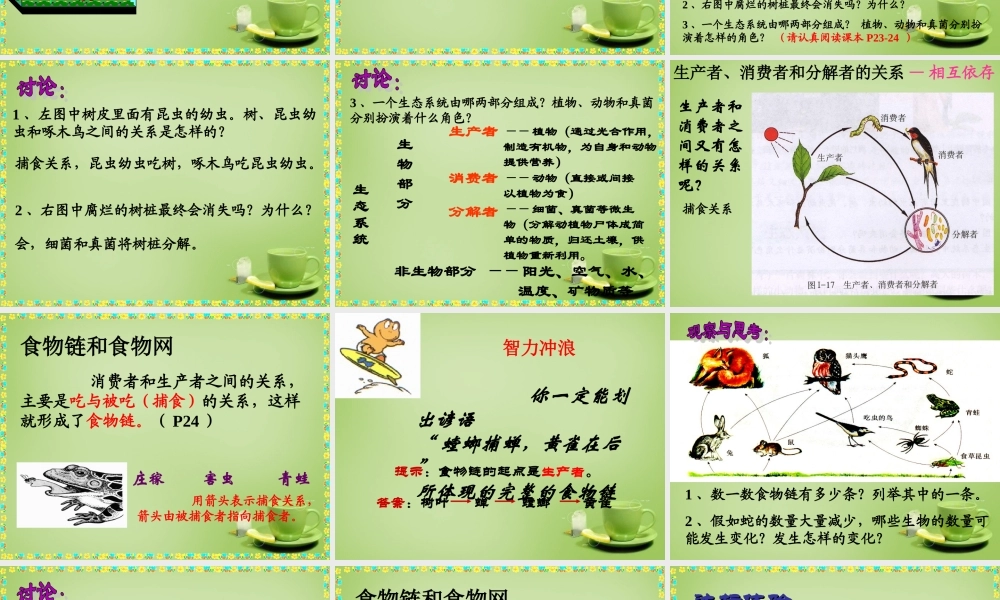 七年级生物上册 1.2.2 生物与环境组成生态系统课件3 (新版)新人教版 课件