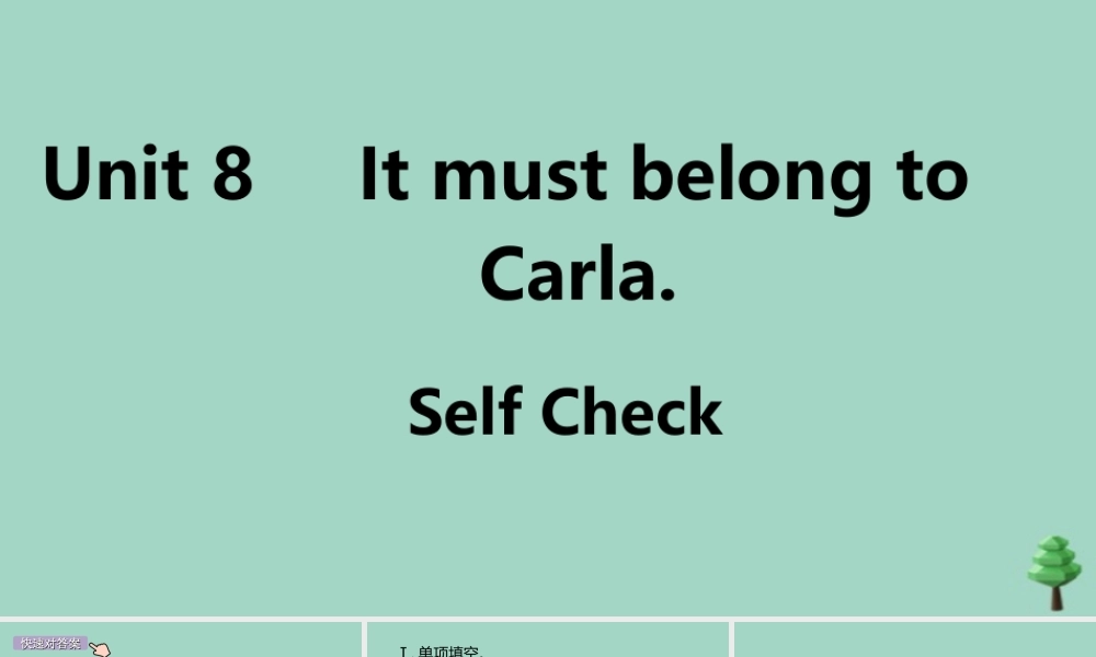 九年级英语全册 Unit 8 It must belong to Carla Self Check作业课件 (新版)人教新目标版 课件