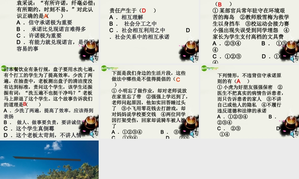八年级政治上册 (承诺的分量)课件4 苏教版 课件