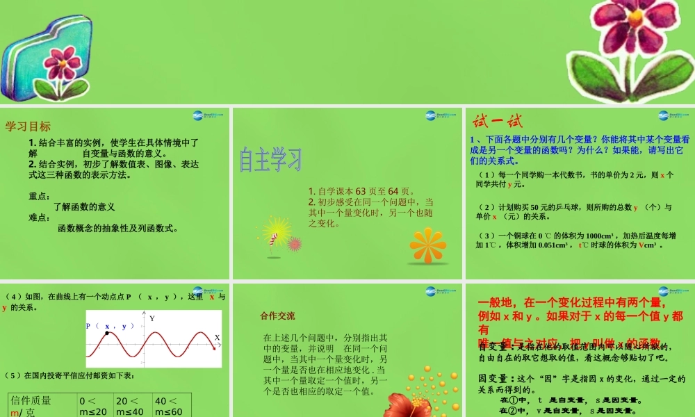 八年级数学下册 (函数)课件 (新版)冀教版 课件