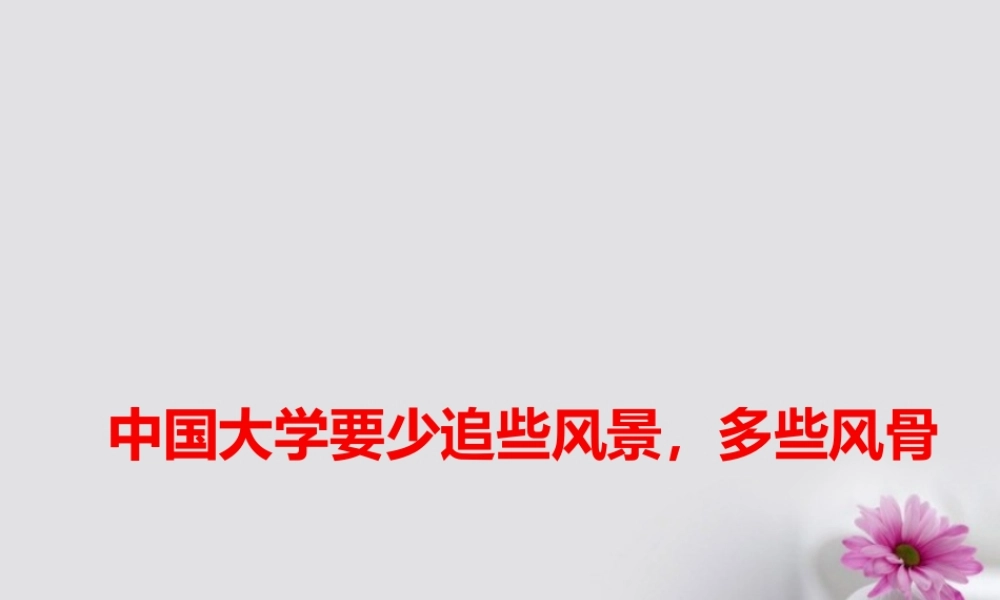 大学要少追些风景多些风骨课件