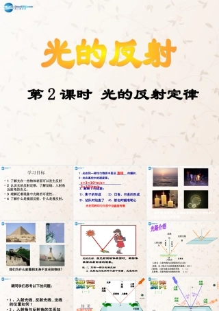 八年级物理全册 第四章 第一节 第二课时 光的反射定律课件 (新版)沪科版 课件