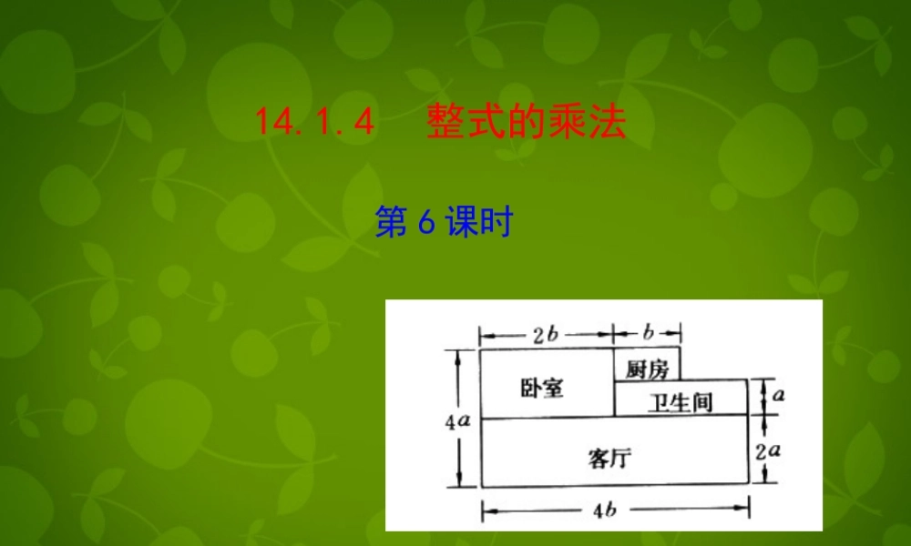 八年级数学上册 14.1.4 整式的乘法课件6 (新版)新人教版 课件