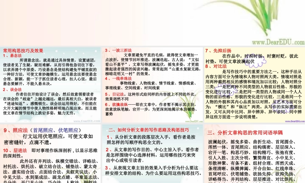 分析写作思路 鉴赏构思技巧 人教版 课件