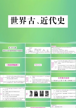 中考历史复习 第一篇 教材系统复习 4 世界古、近代史 第二学习主题 资本主义的兴起和欧美资产阶九年级革命讲解课件