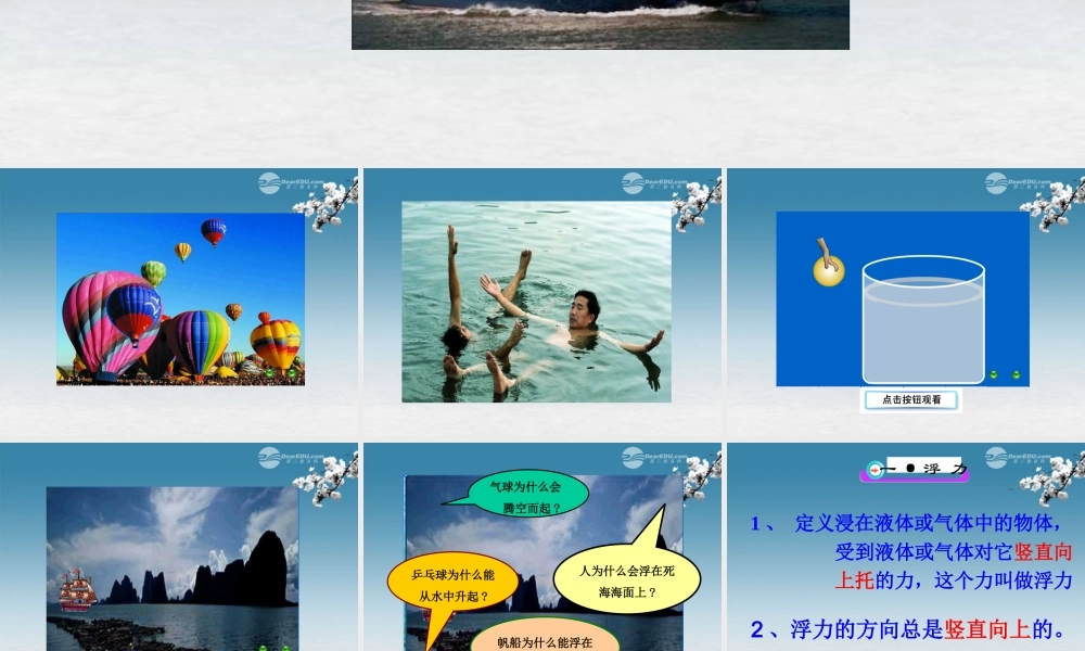 九年级物理全册(145 浮力)课件 新人教版 课件