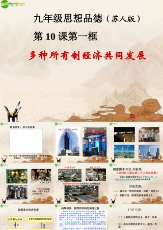 九年级思想品德 多种所有制经济共同发展课件 苏人版 课件
