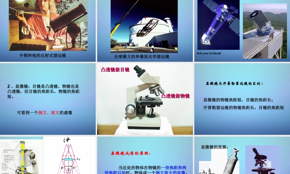 八年级物理上册(4.5 望远镜与显微镜)课件2 苏科版 课件
