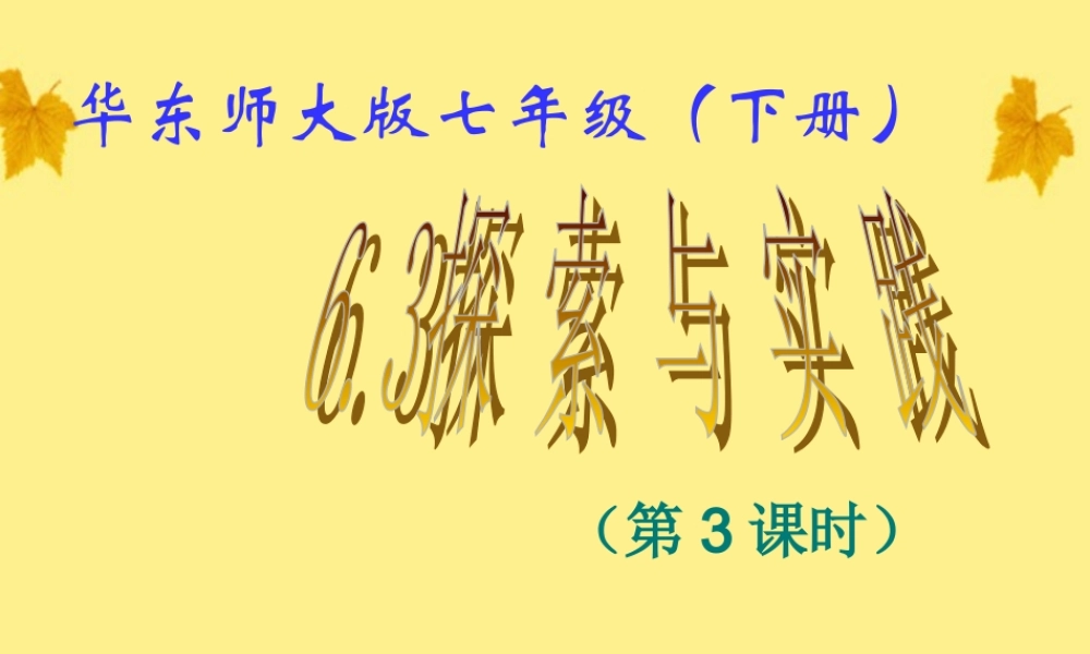 七年级数学下册 6.3 实践与探索(3)课件 华东师大版 课件