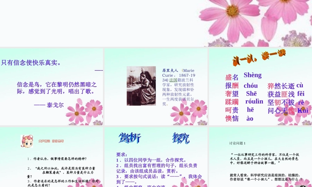 中学七年级语文(我的信念)课件 新人教版 课件