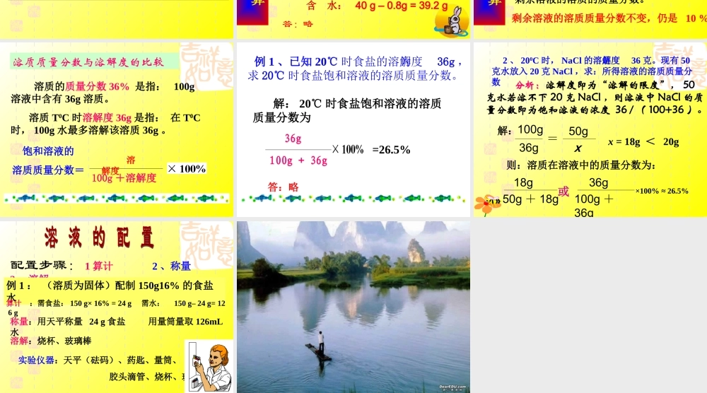 初三化学溶质的质量分数课件