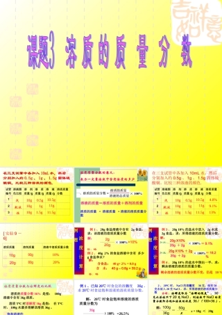 初三化学溶质的质量分数课件