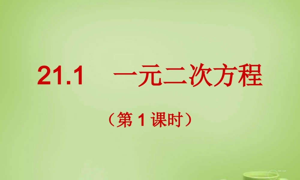 九年级数学上册 211 一元二次方程(第1课时)课件 (新版)新人教版 课件