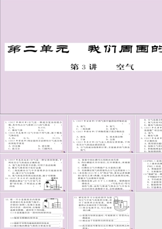中考化学总复习 第一轮复习 系统梳理 夯基固本 第3讲 空气练习课件