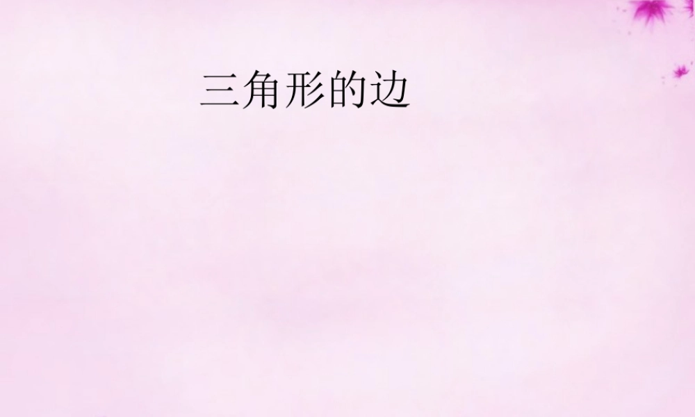 八年级数学上册 第1课时 三角形的边课件 (新版)新人教版 课件