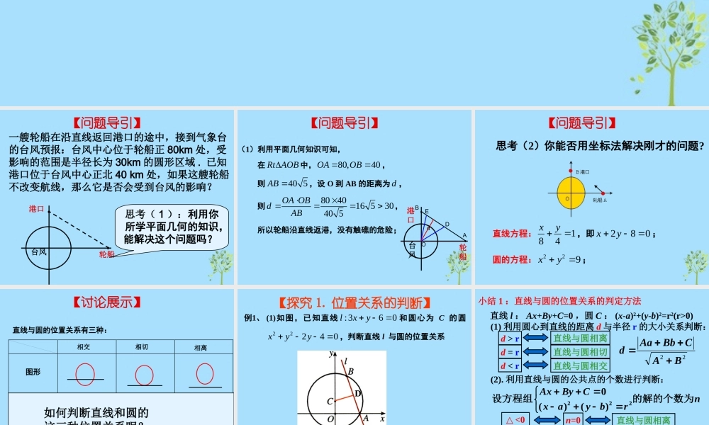 山西省忻州市高考数学 专题 圆的切线性质与判断复习课件