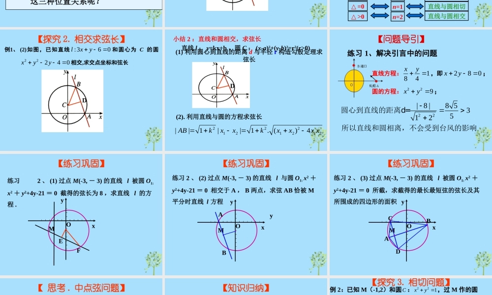 山西省忻州市高考数学 专题 圆的切线性质与判断复习课件