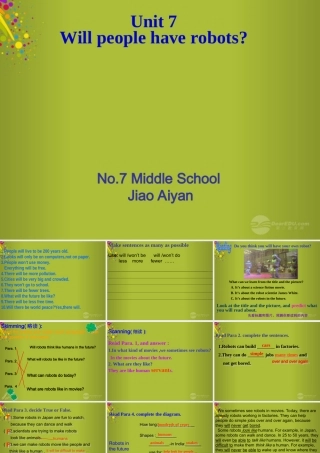 八年级英语上册 Unit 7 Will people have robots课件 (新版)人教新目标版 课件