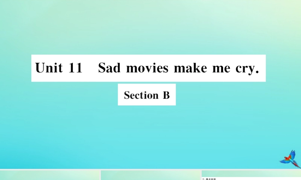 九年级英语全册 Unit 11 Sad movies make me cry Section B习题课件 (新版)人教新目标版 课件