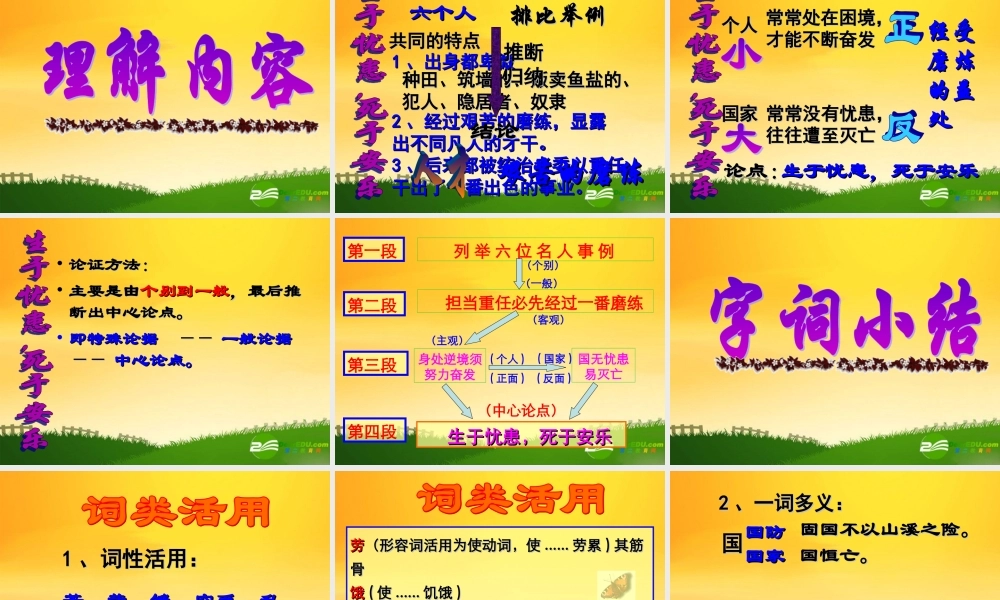 九年级语文下册(生于忧患  死于安乐)教学课件 人教新课标版 课件