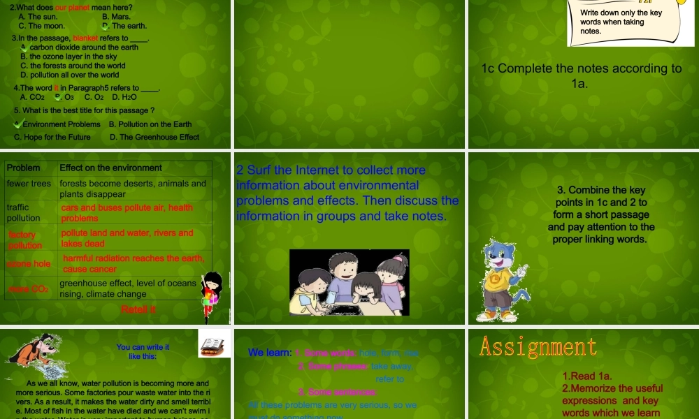 九年级英语上册 Unit 2 Topic 2 All these problems are very serious Section C课件 (新版)仁爱版 课件