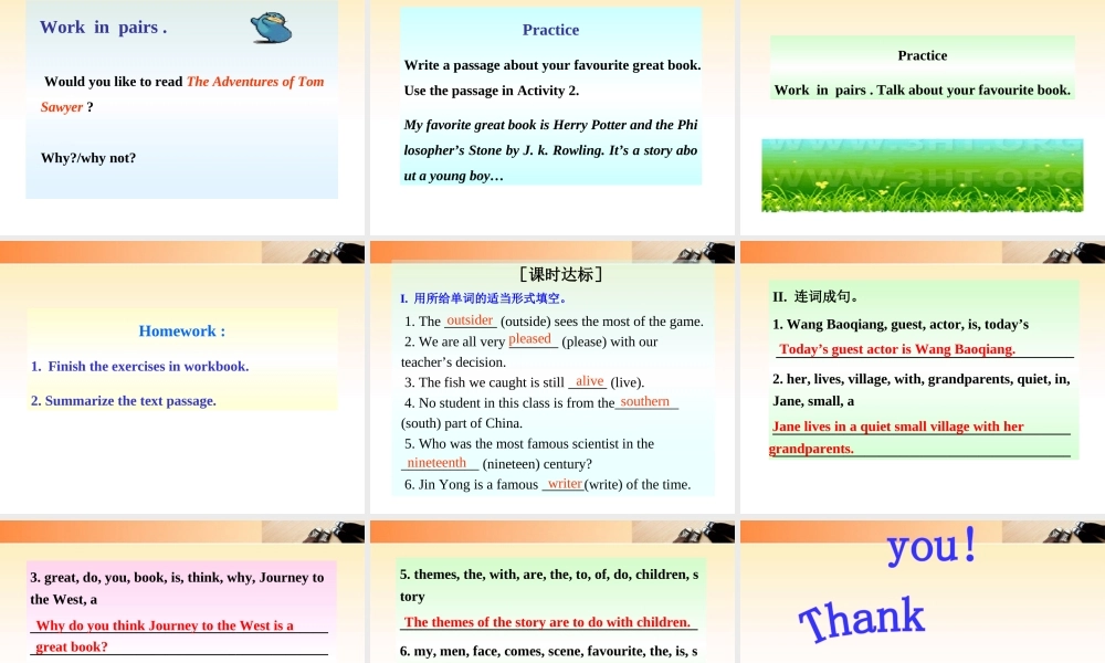 九年级英语上册 Module 2 Unit 2 同步授课课件 外研版 课件