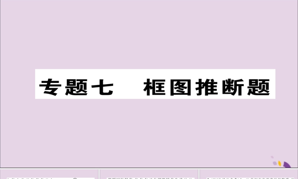 中考化学复习 第二编 重点题型突破篇 专题7 框图推断题(精练)课件