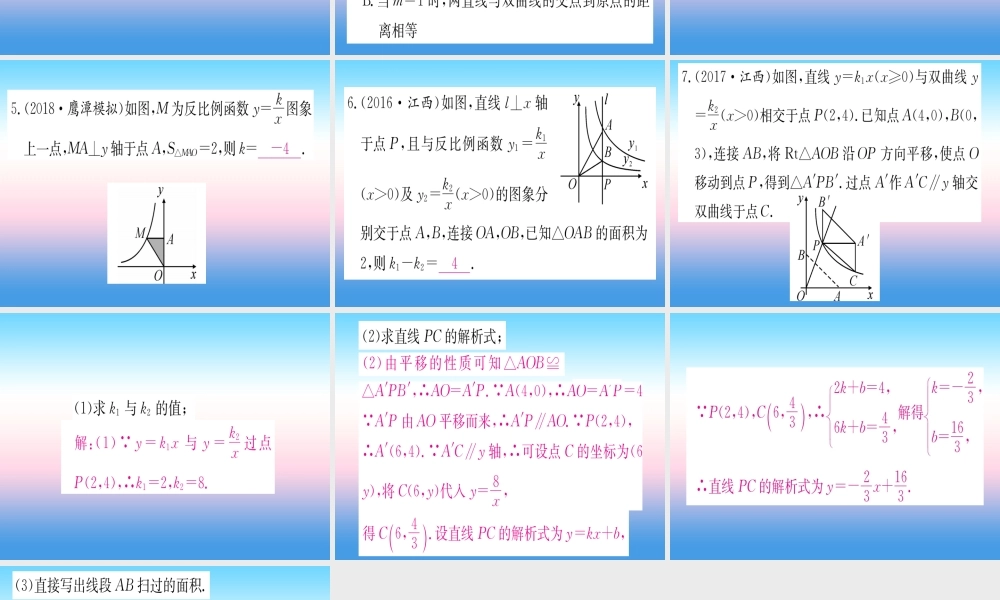 九年级数学下册 第26章 反比例函数真题体验课堂导练课件(含中考真题)(新版)新人教版 课件