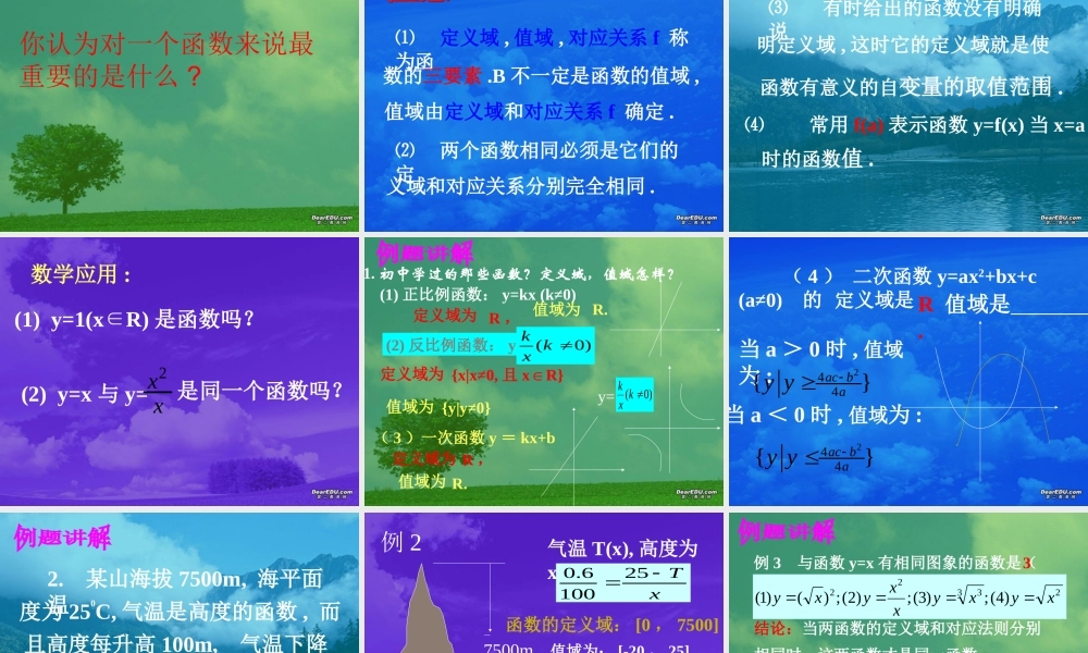 函数的概念与图象 苏教版 课件