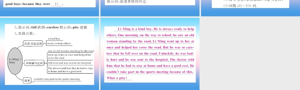 九年级英语全册 Unit 12 Life is full of the unexpected写作小专题习题课件 (新版)人教新目标版 课件