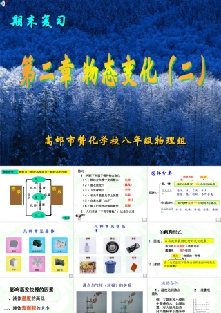 八年级物理 期末复习第二章物态变化课件2 苏科版 课件