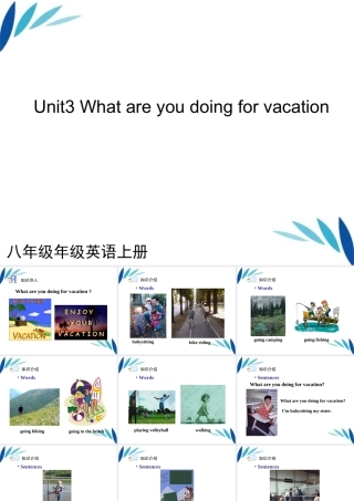 八年级英语上册 Unit 3 What are you doing for vacation(一)课件 人教新目标版 课件