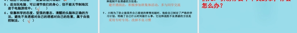 中学七年级政治上册(第八课 第二框 对不良诱惑说 不 )课件3 新人教版 课件