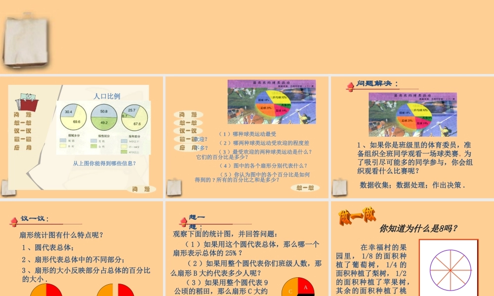 七年级数学上册 第六章 生活中的数据扇形统计图(一)课件 北师大版 课件