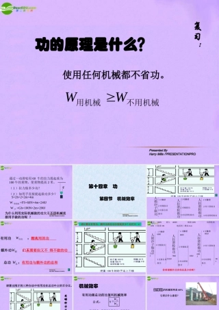 九年级物理 功的原理是什么课件 教科版 课件