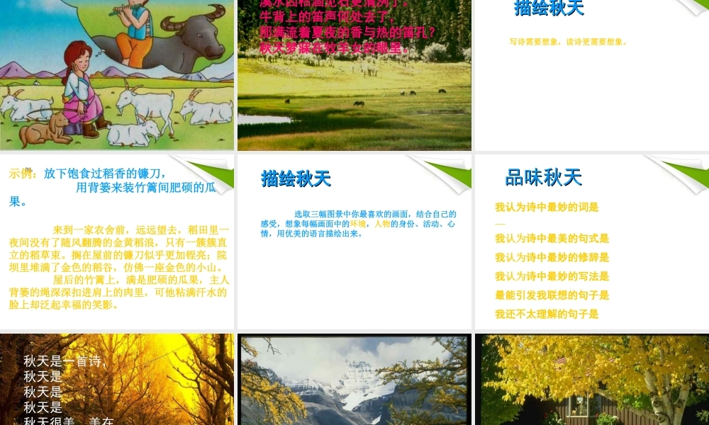 七年级语文上册(秋天)课件 人教新课标版 课件